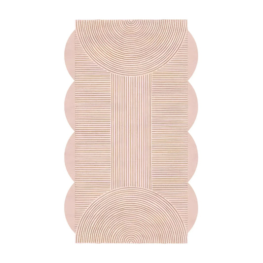 Pink Scallop Arch Geometric Hand Tufted Wool Rug